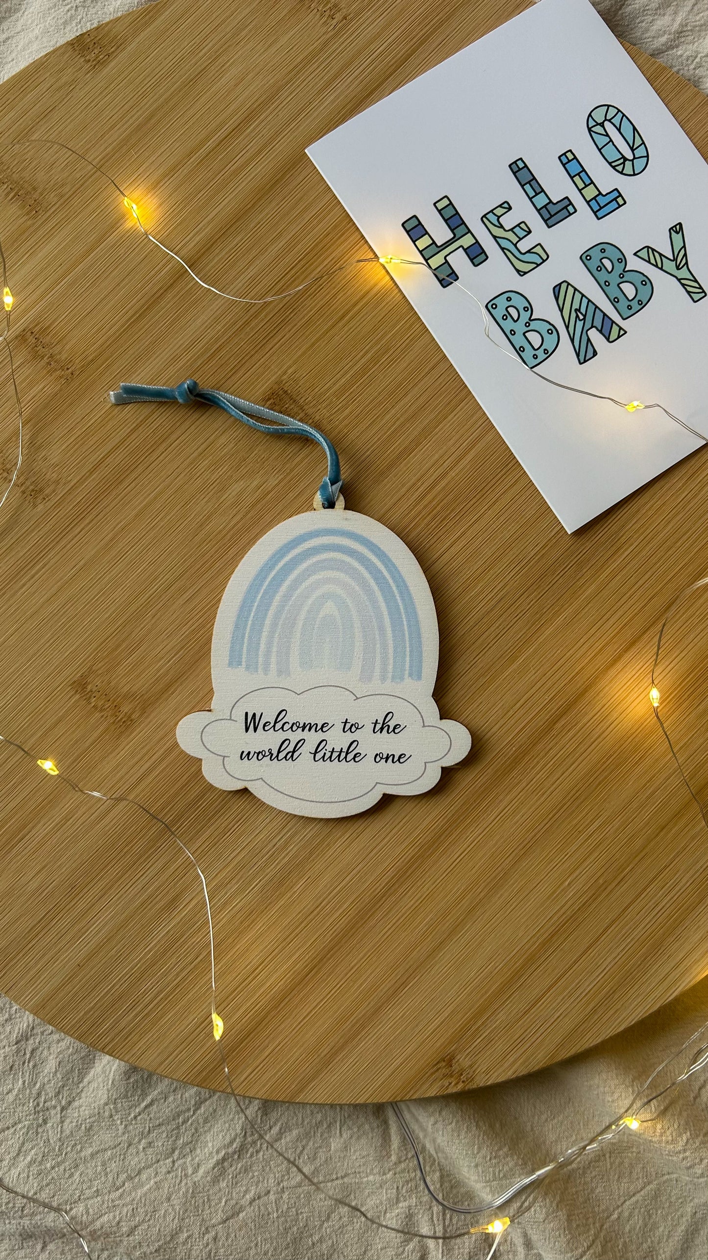 Welcome to the world BLUE Hanging Decoration (Rainbow)