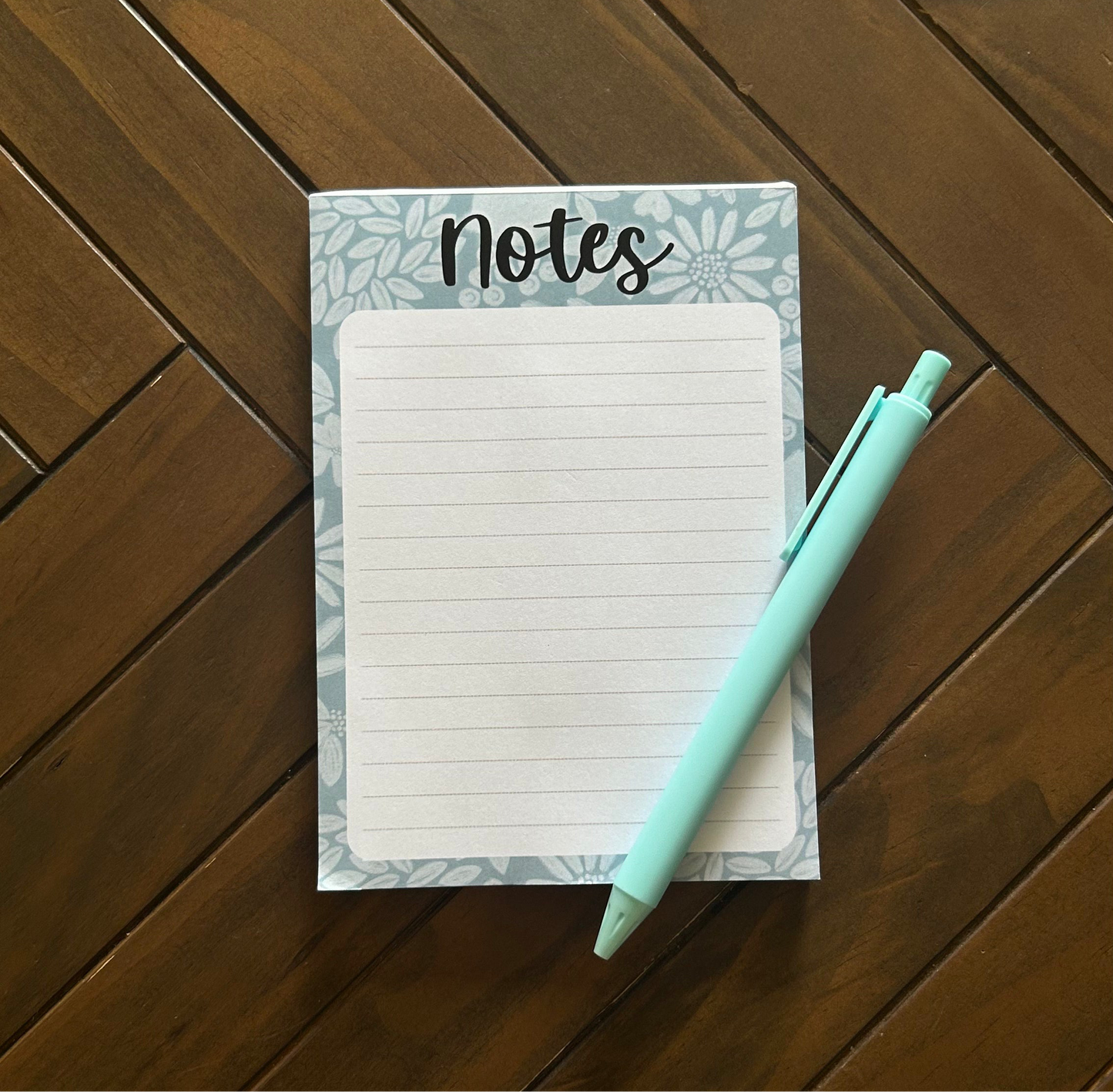 Blue Floral A6 Notepad