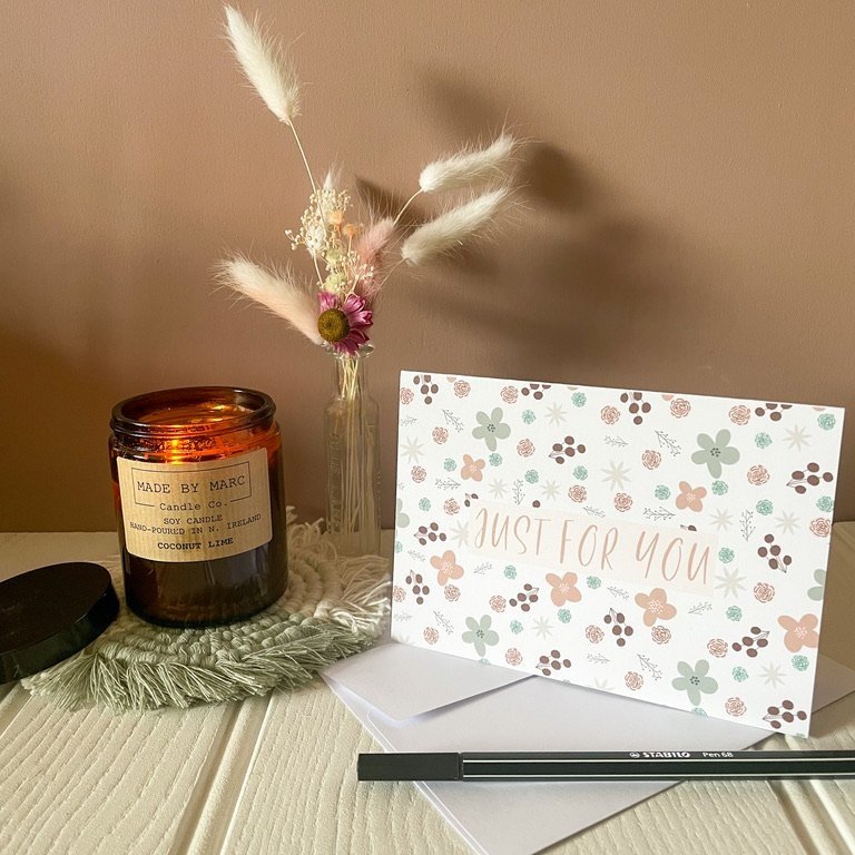 Liberty inspired floral just for you card