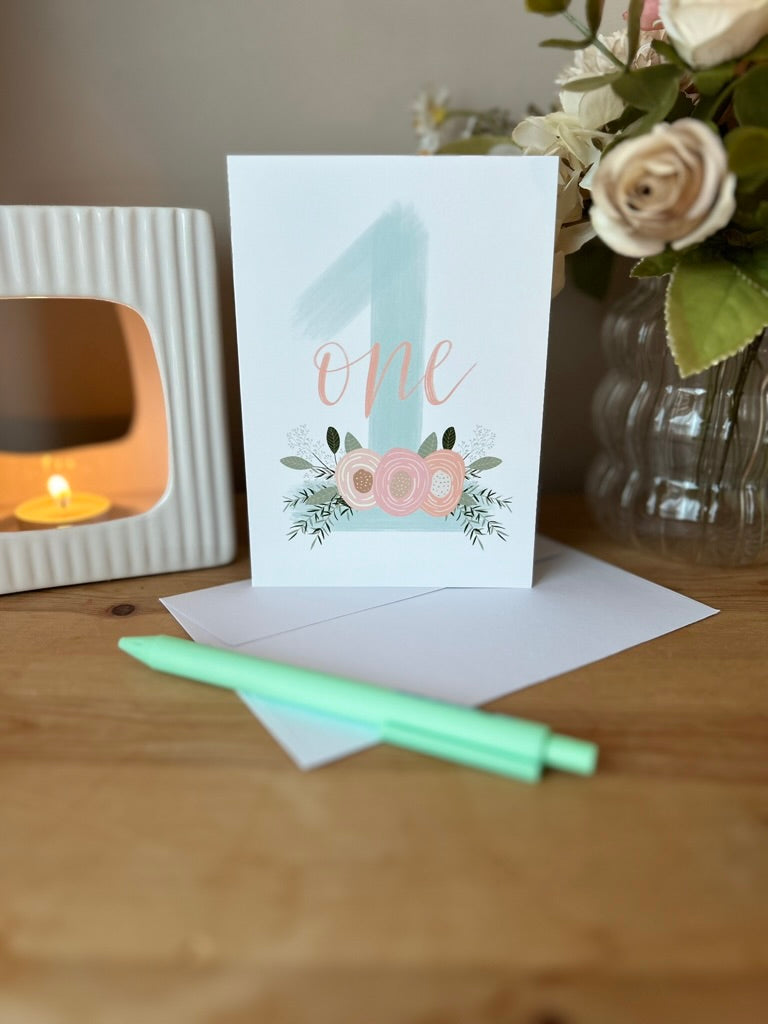 Floral Age Specific Birthday card