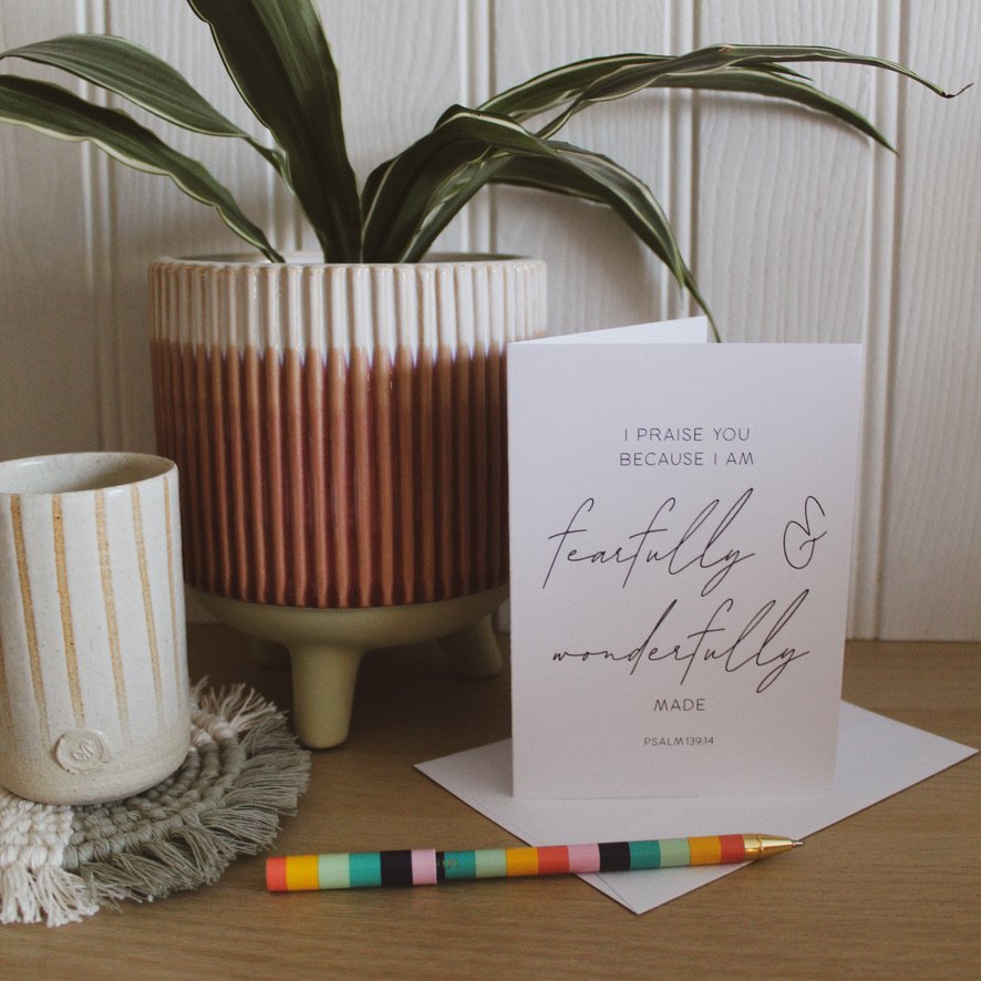 Bible verse card - Psalm 139 v 14