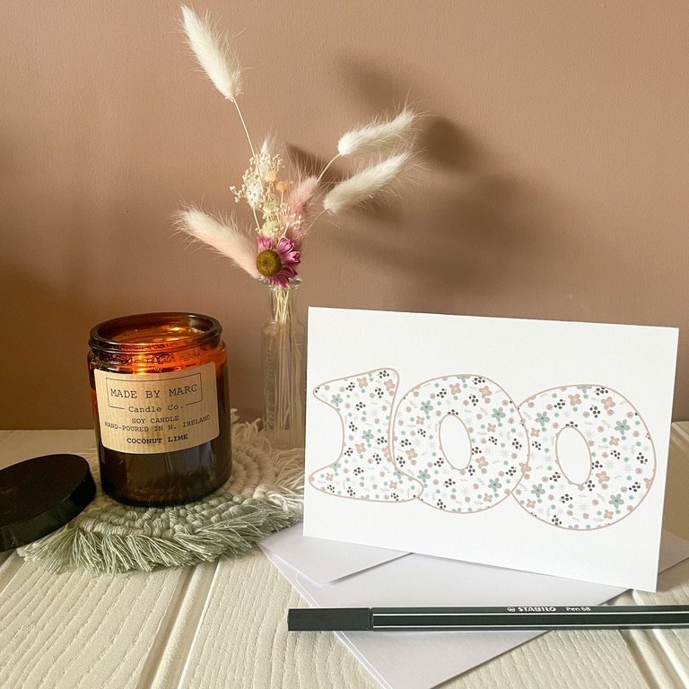 Age 100 birthday card. One hundredth 100th birthday