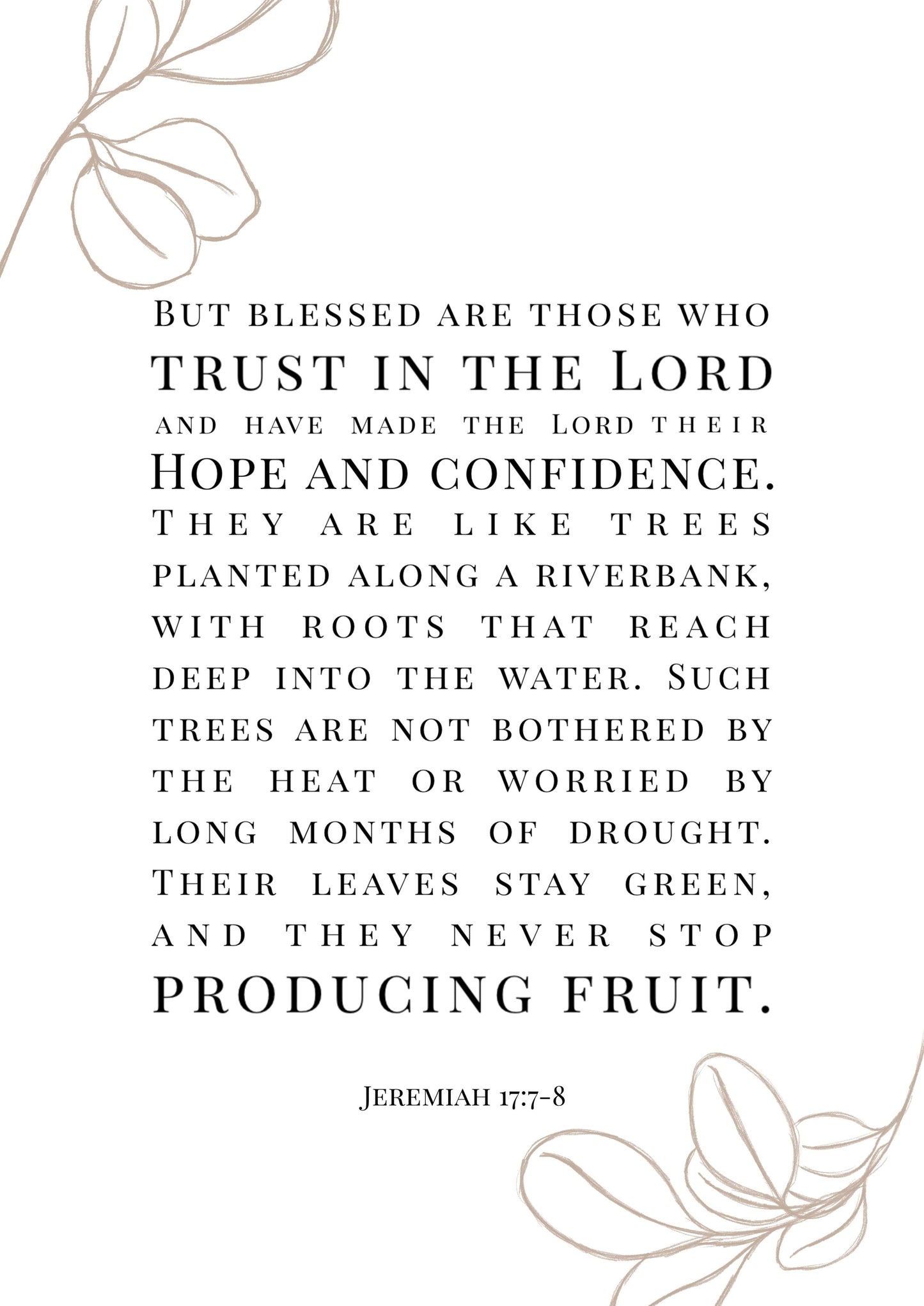 Bible verse print - Jeremiah 17v7-8