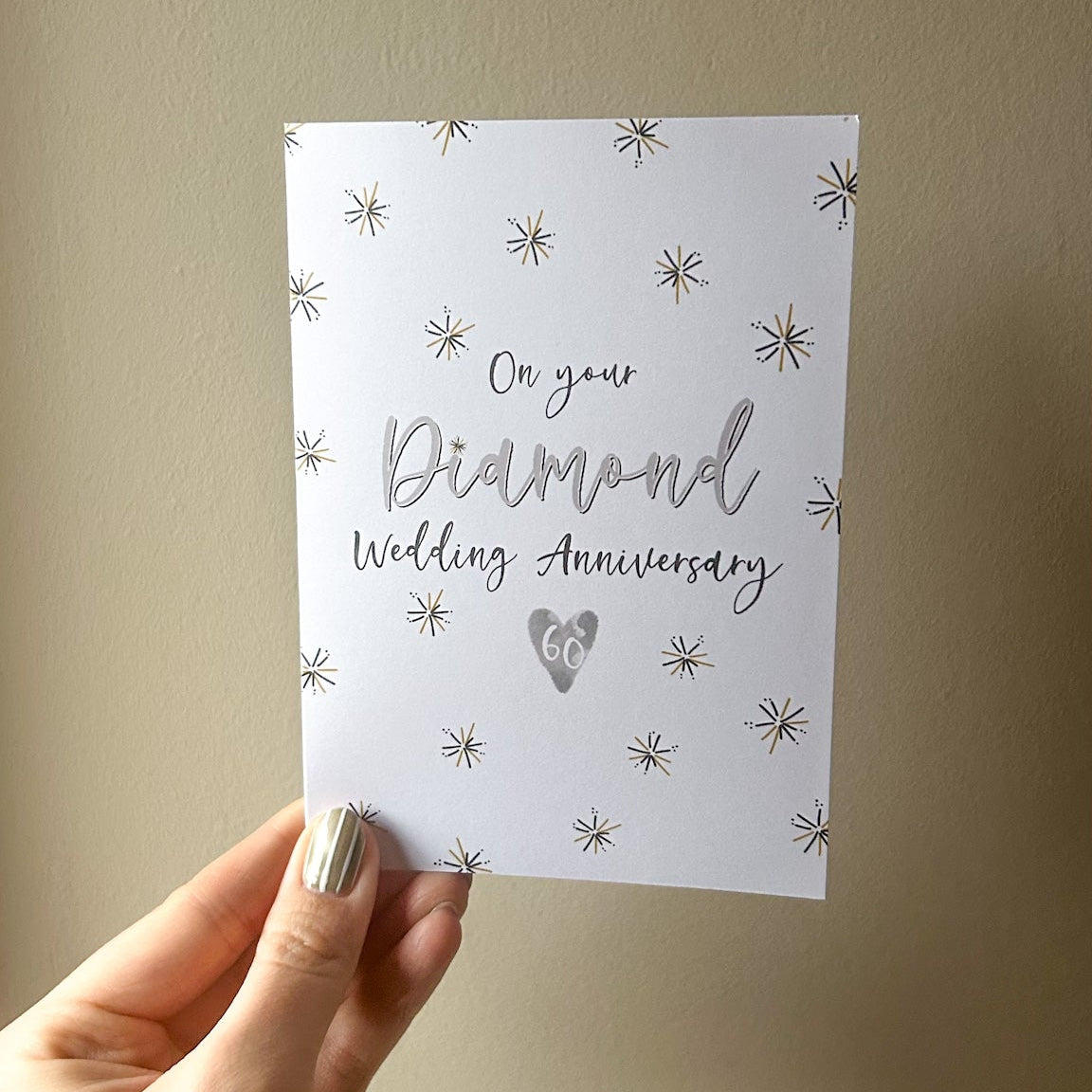 Diamond Wedding Anniversary card (60 years)