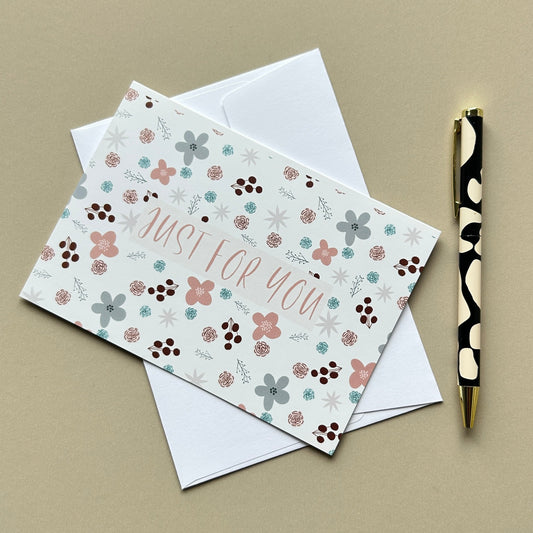 Liberty Inspired Floral Just For You card