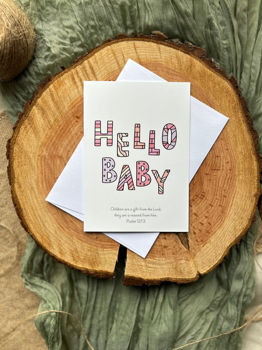 Hello Baby (Pink) (Psalm 127v3)