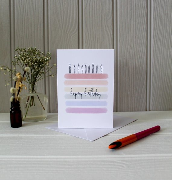 Rainbow Birthday cake card