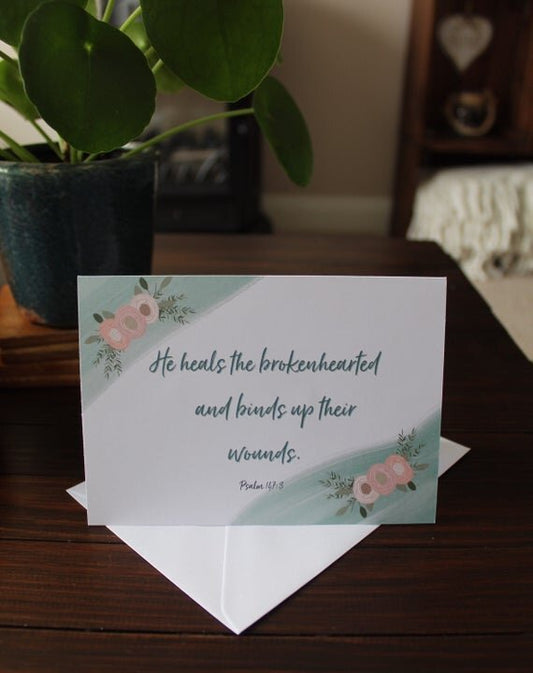 Bible verse card - Psalm 147 v 3