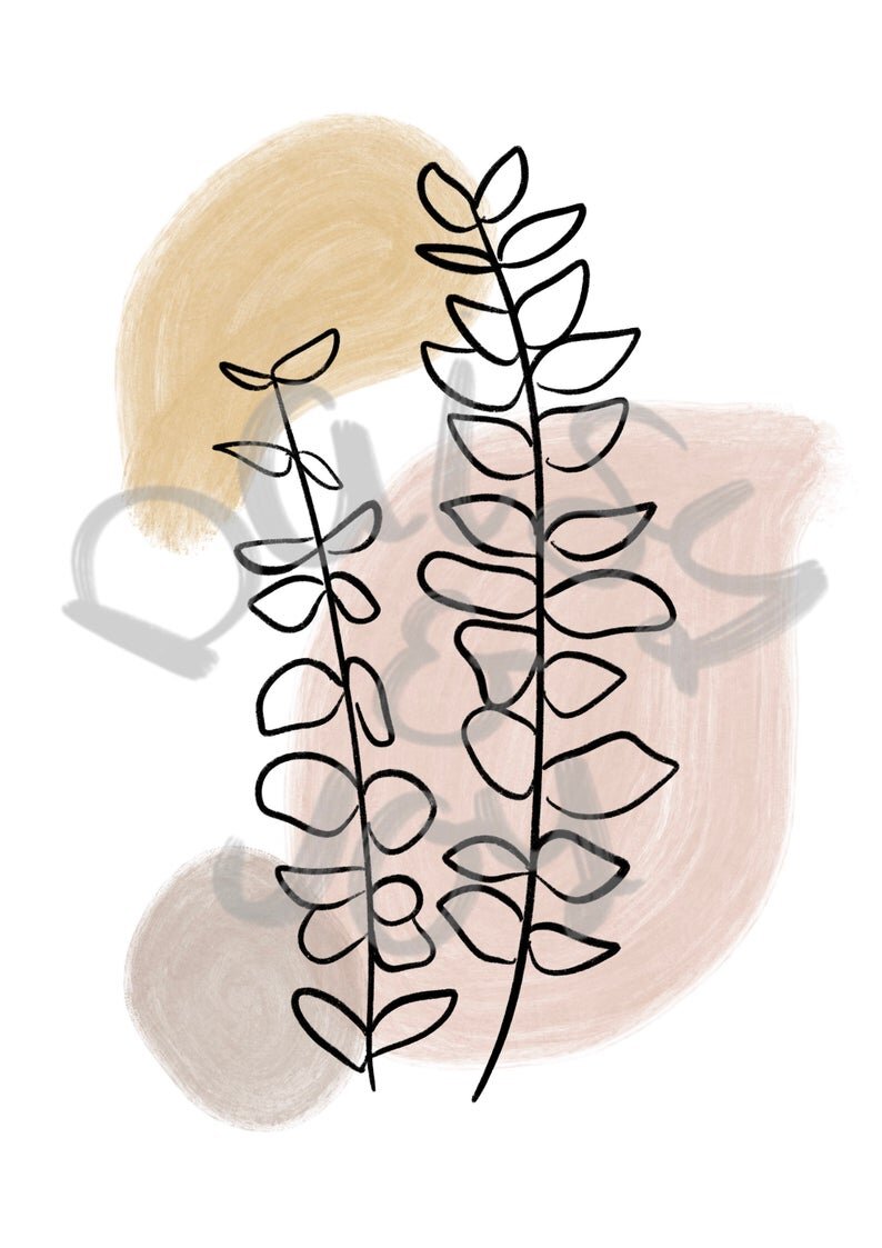 Abstract foliage art prints