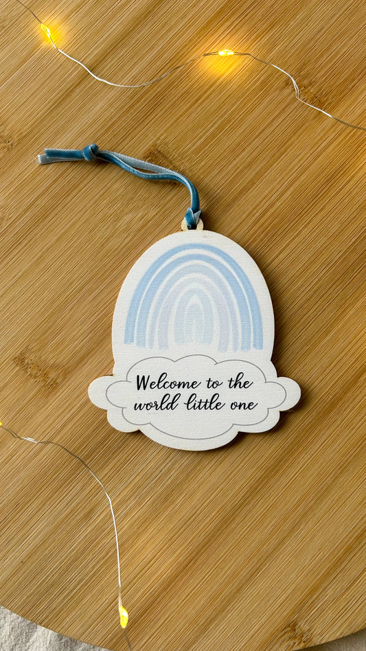Welcome to the world BLUE Hanging Decoration (Rainbow)