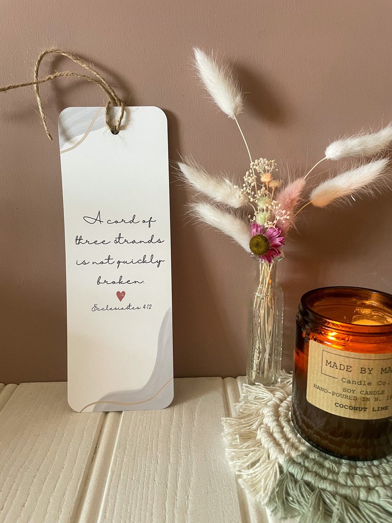 a cord of three strands is not quickly broken illustrated bookmark