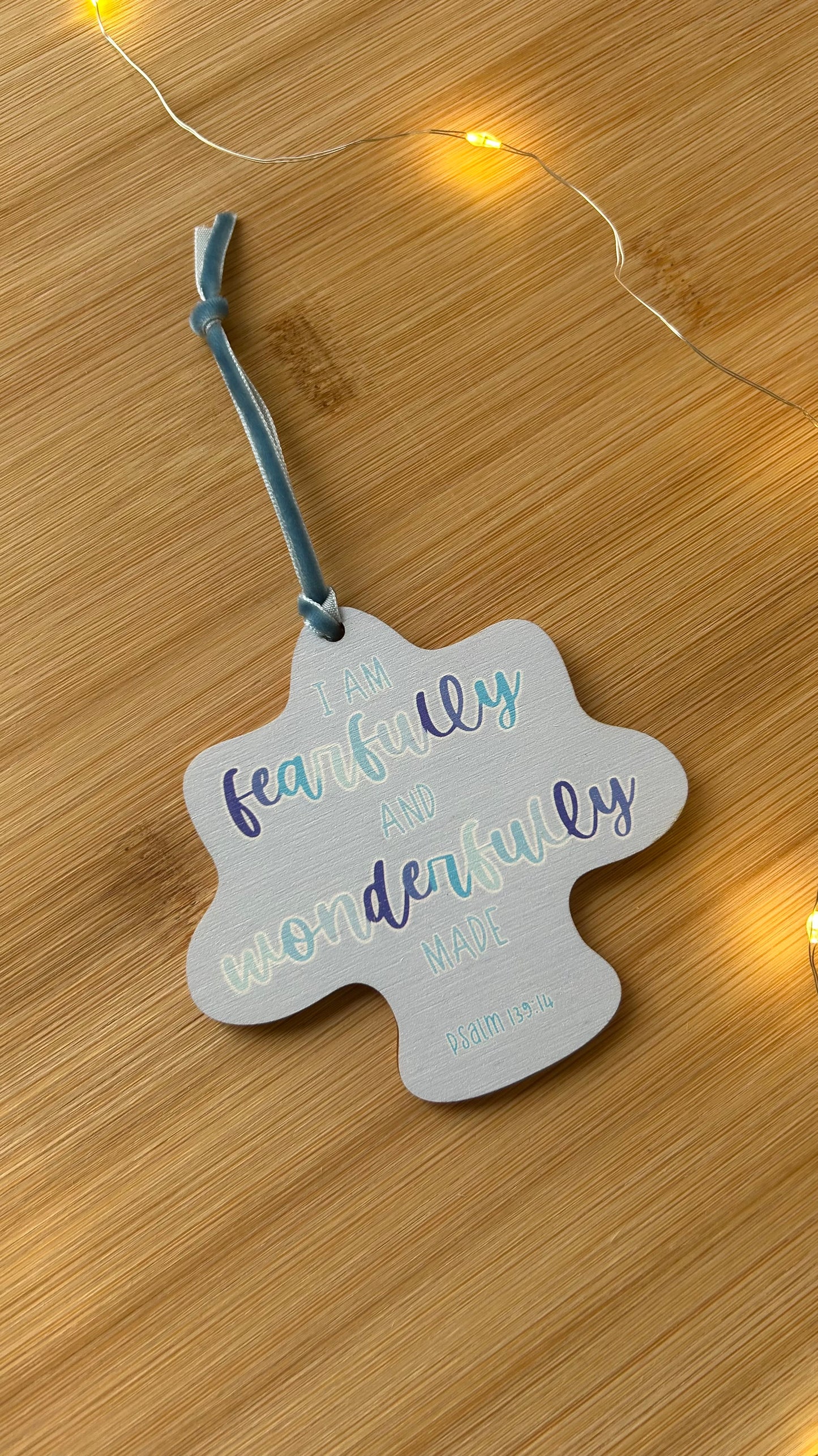 Psalm 139v14 BLUE Hanging Decoration