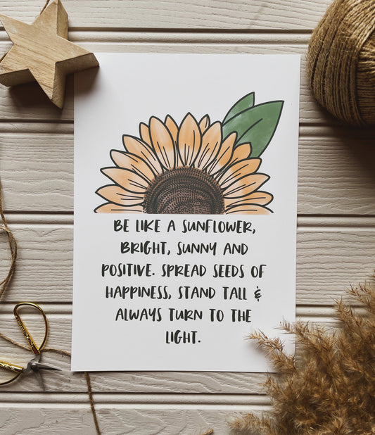 Sunflower quote print