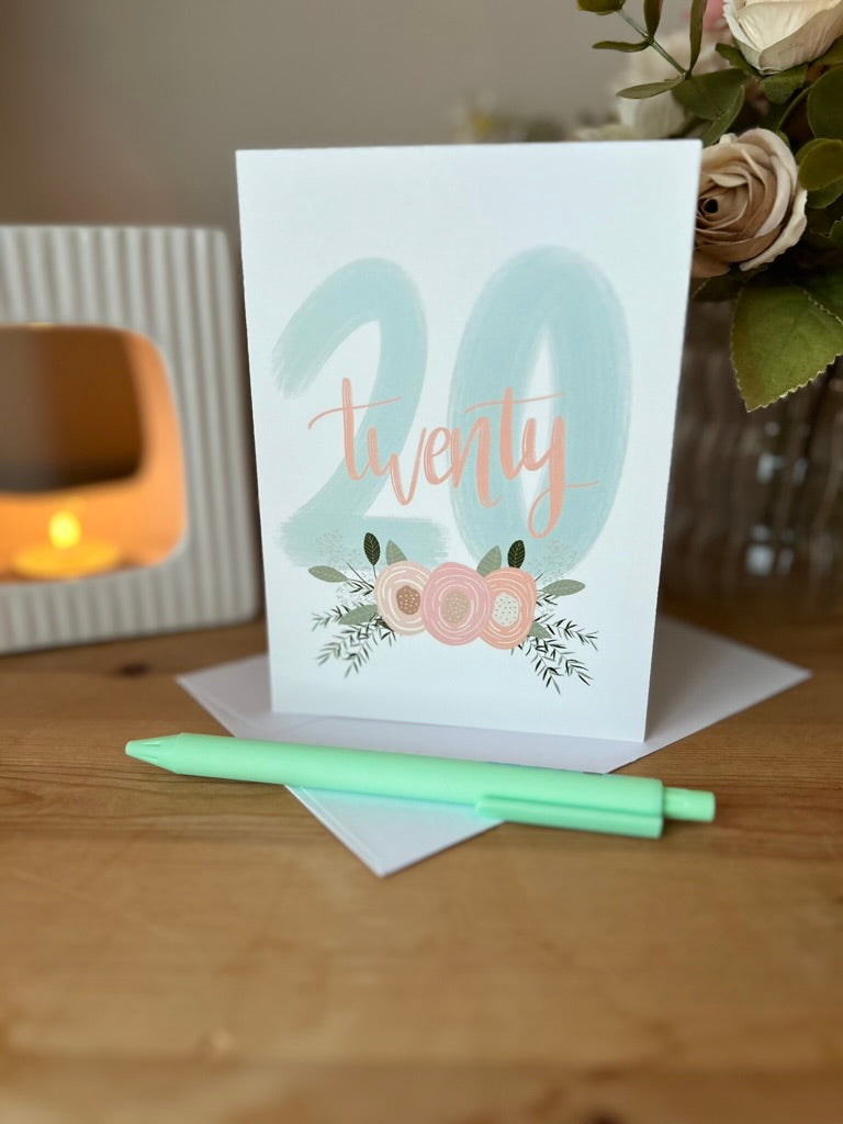 Floral Age Specific Birthday card