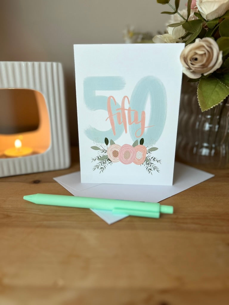 Floral Age Specific Birthday card