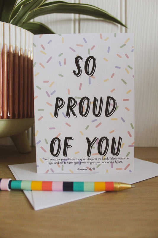 Bible verse card - Jeremiah 29v11 - So proud of you card