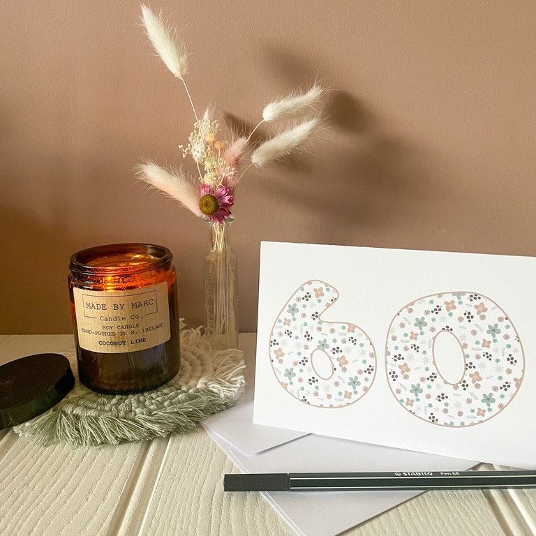 Age 60 birthday card anniversary card. Sixtieth 60th birthday