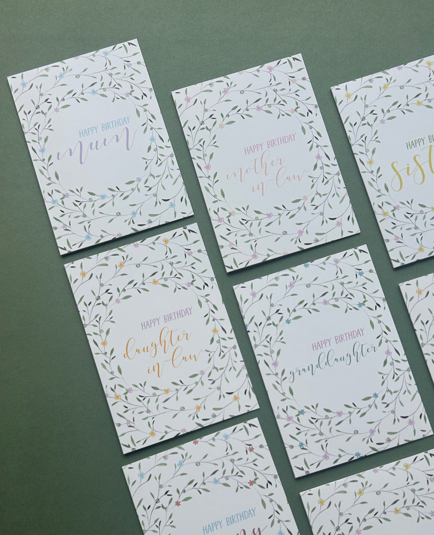Floral Wreath Birthday card for Mum