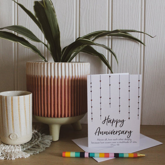 Bible verse card - 1 Peter 4v8 - Happy anniversary