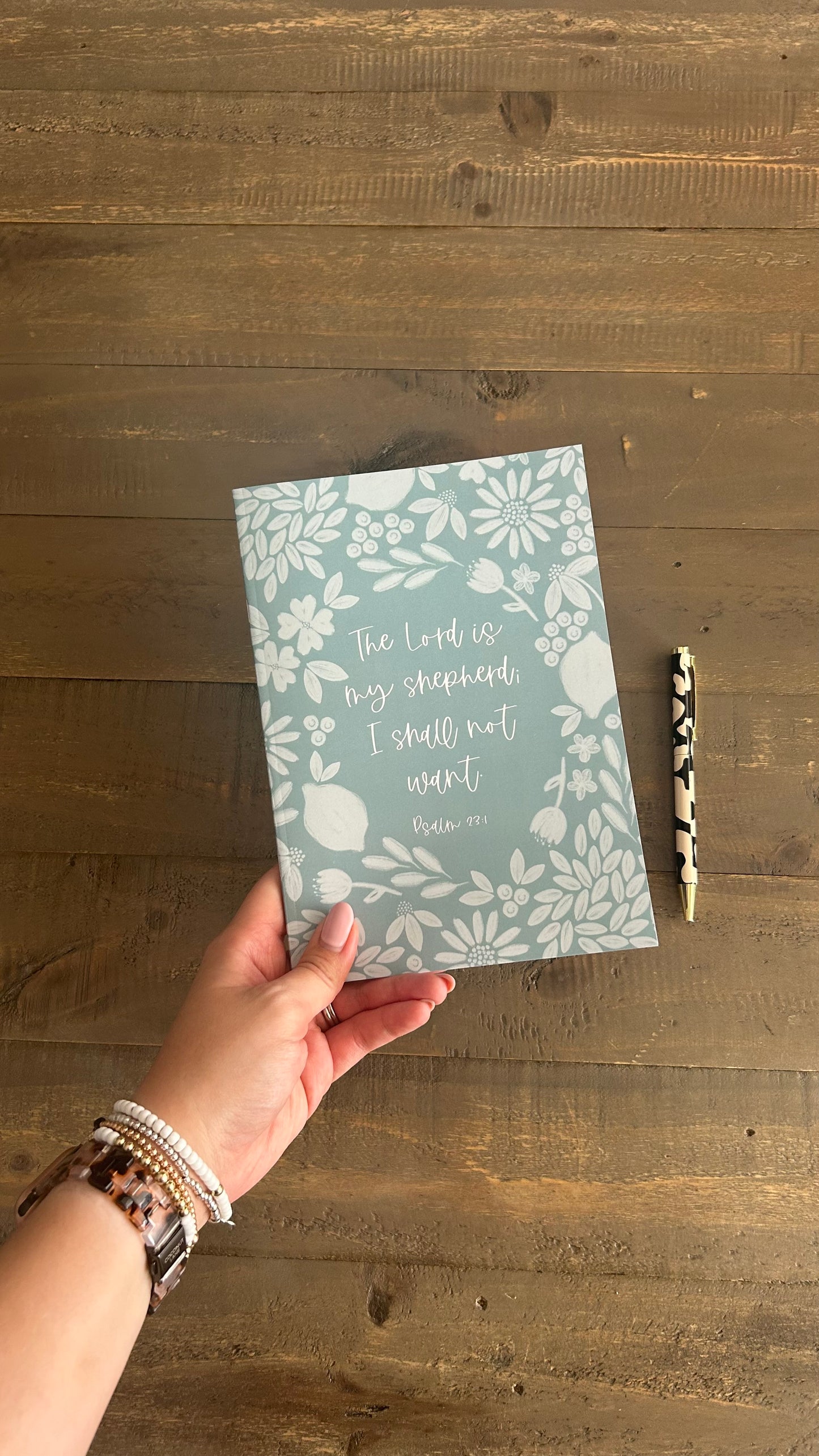 Psalm 23:1 A5 Notebook - The Lord is my shepherd; I shall not want