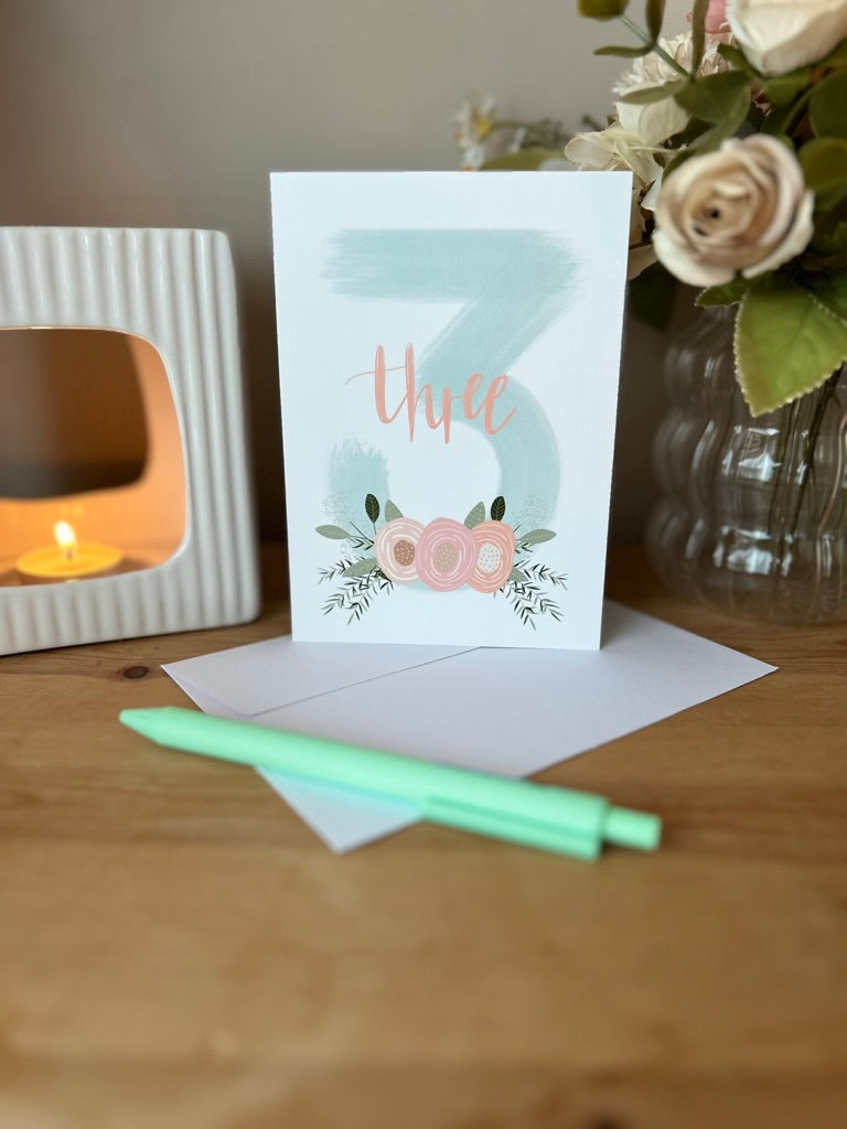 Floral Age Specific Birthday card
