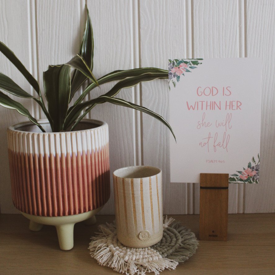 Psalm 46 v 5 God is within her she will not fall Bible verse art print