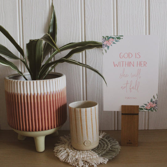 Psalm 46 v 5 God is within her she will not fall Bible verse art print