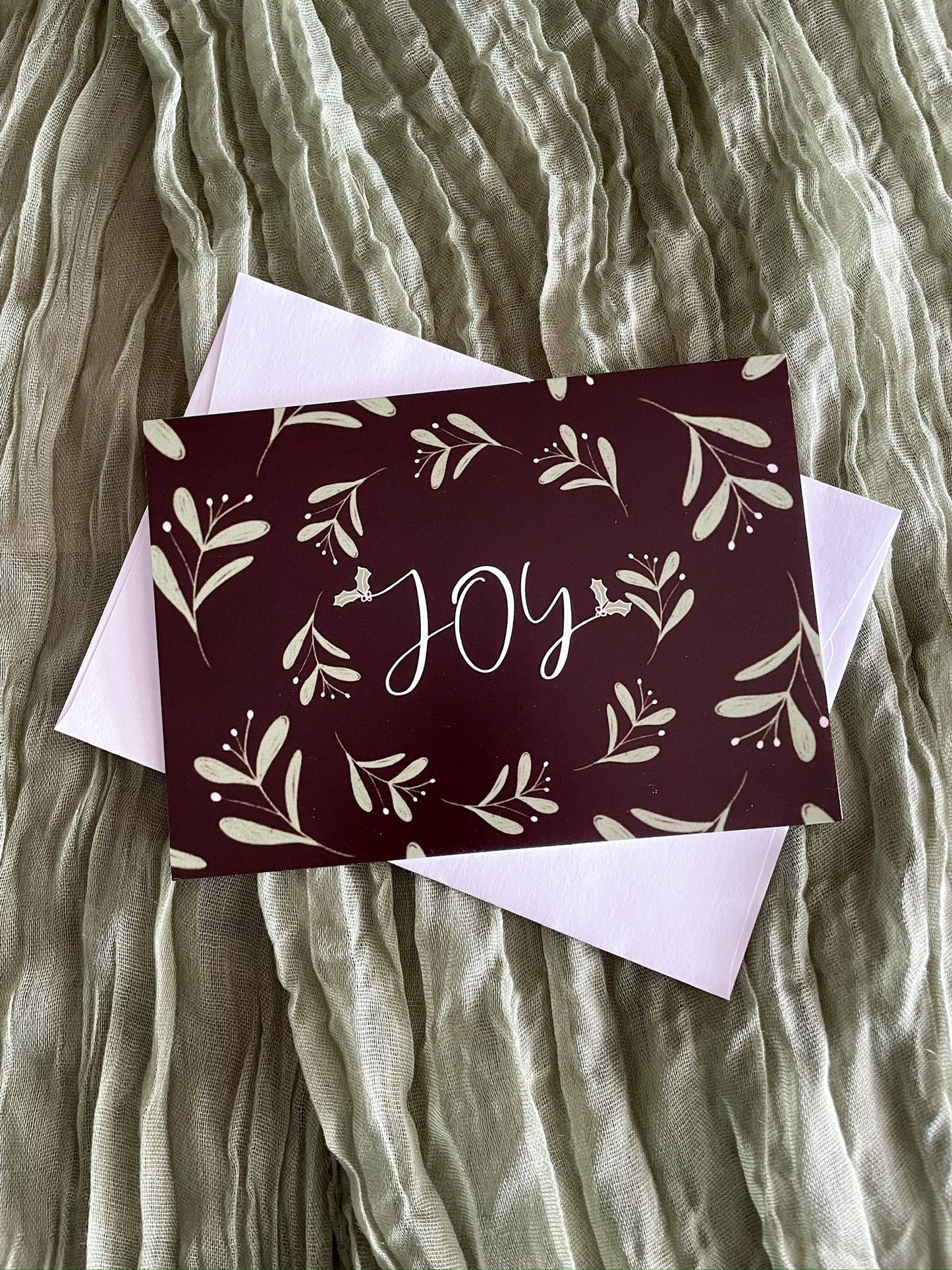 JOY WREATH NOEL WREATH CHRISTMAS CARD GREETING CARD