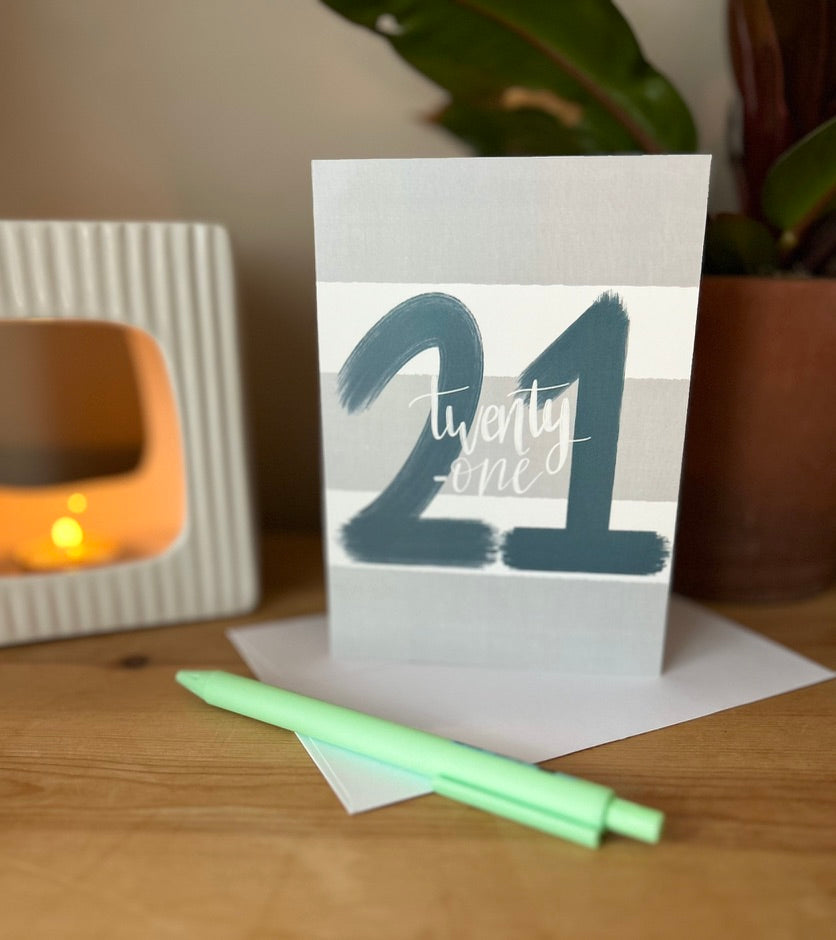 Striped Age Specific Birthday card