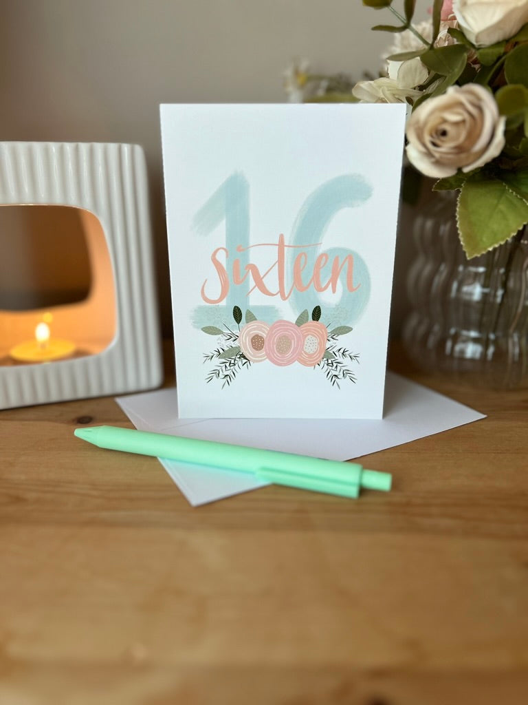 Floral Age Specific Birthday card
