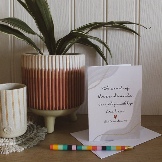 Bible verse card - Ecclesiastes 4v12