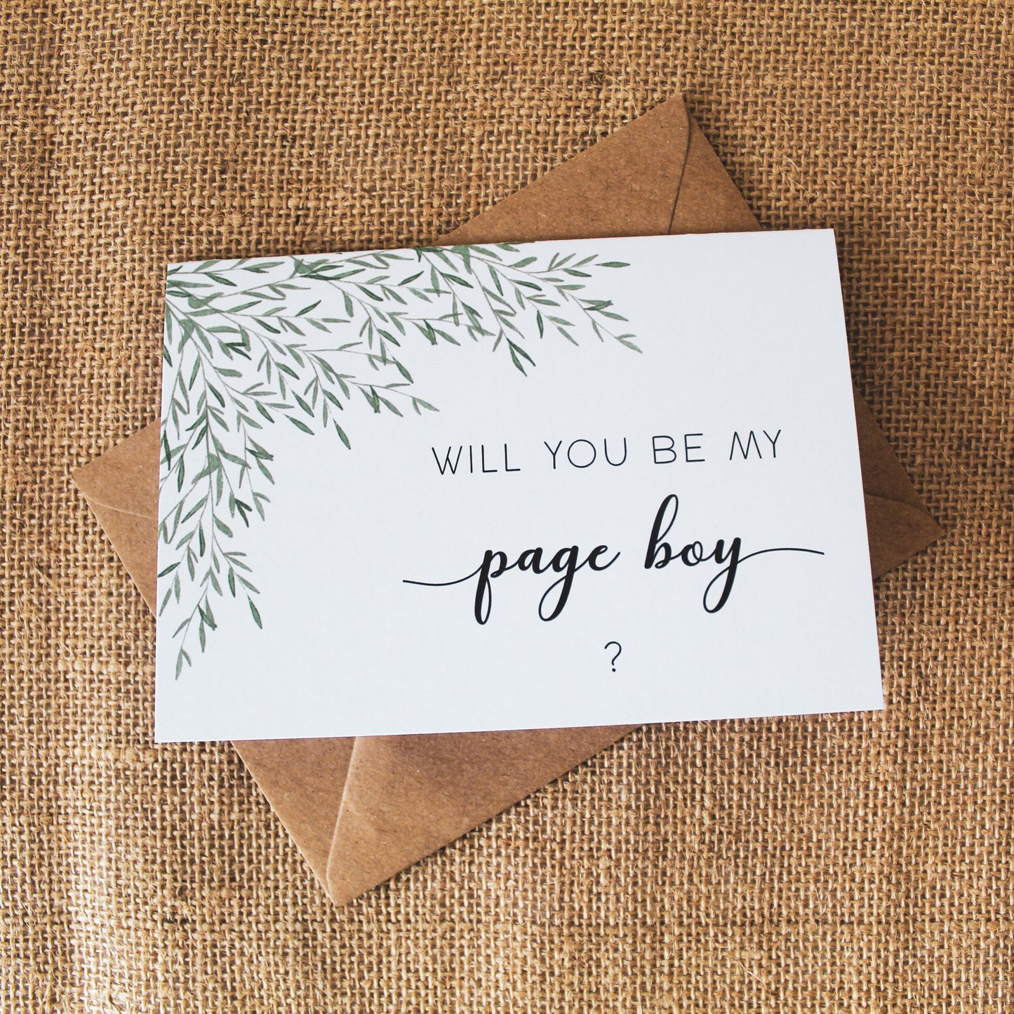 Will you be my page boy card