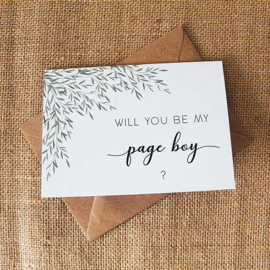 Will you be my page boy card