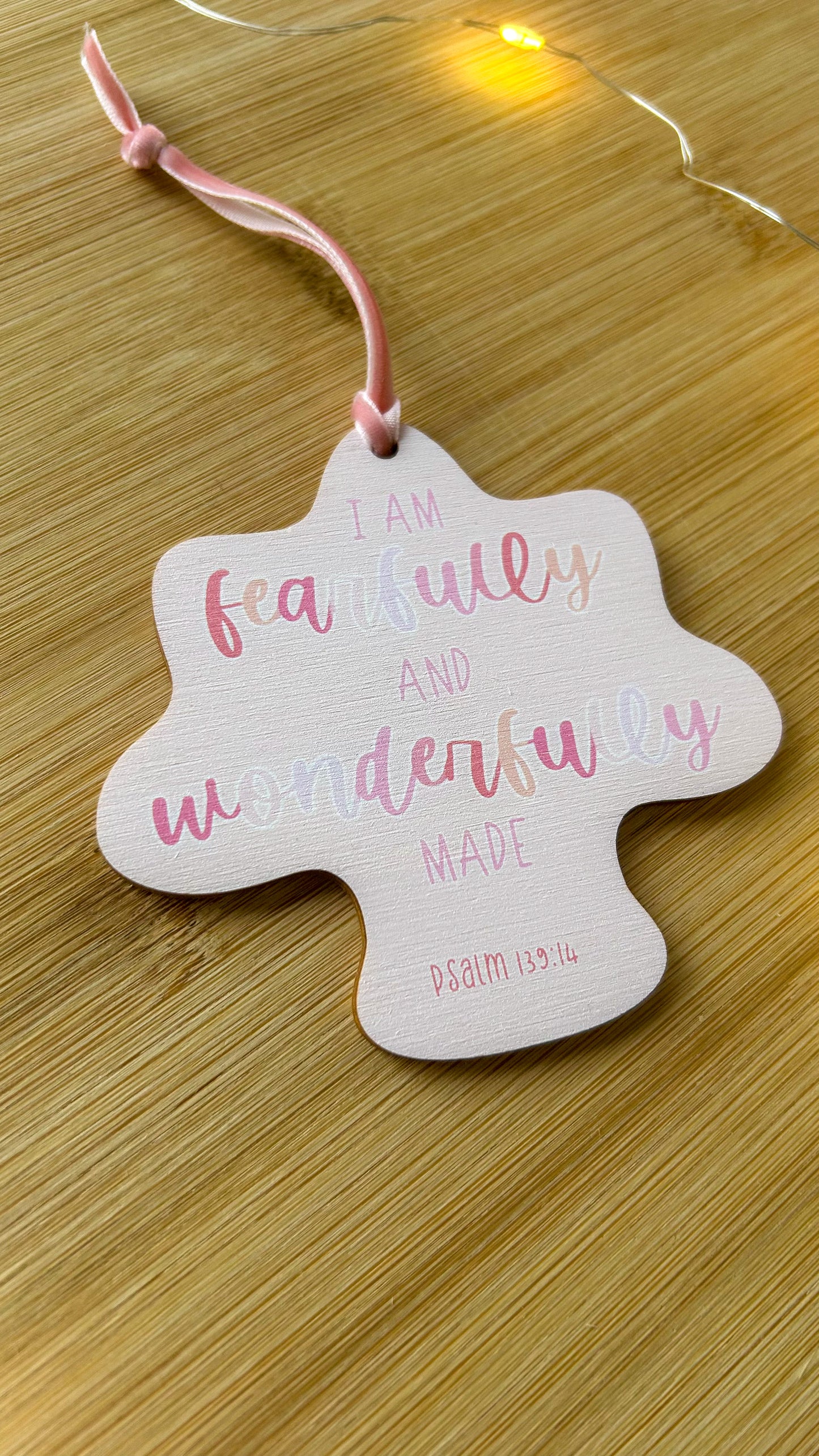 Psalm 139v14 PINK Hanging Decoration