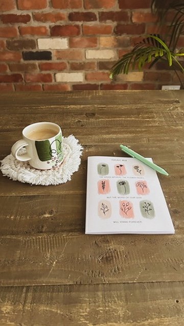 Isaiah 40v8 bible verse notebook