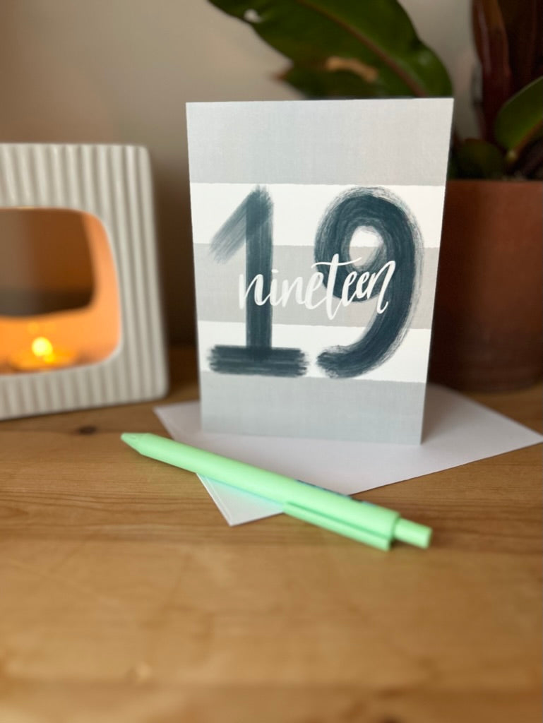 Striped Age Specific Birthday card