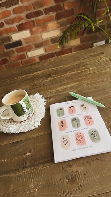 Isaiah 40v8 bible verse notebook