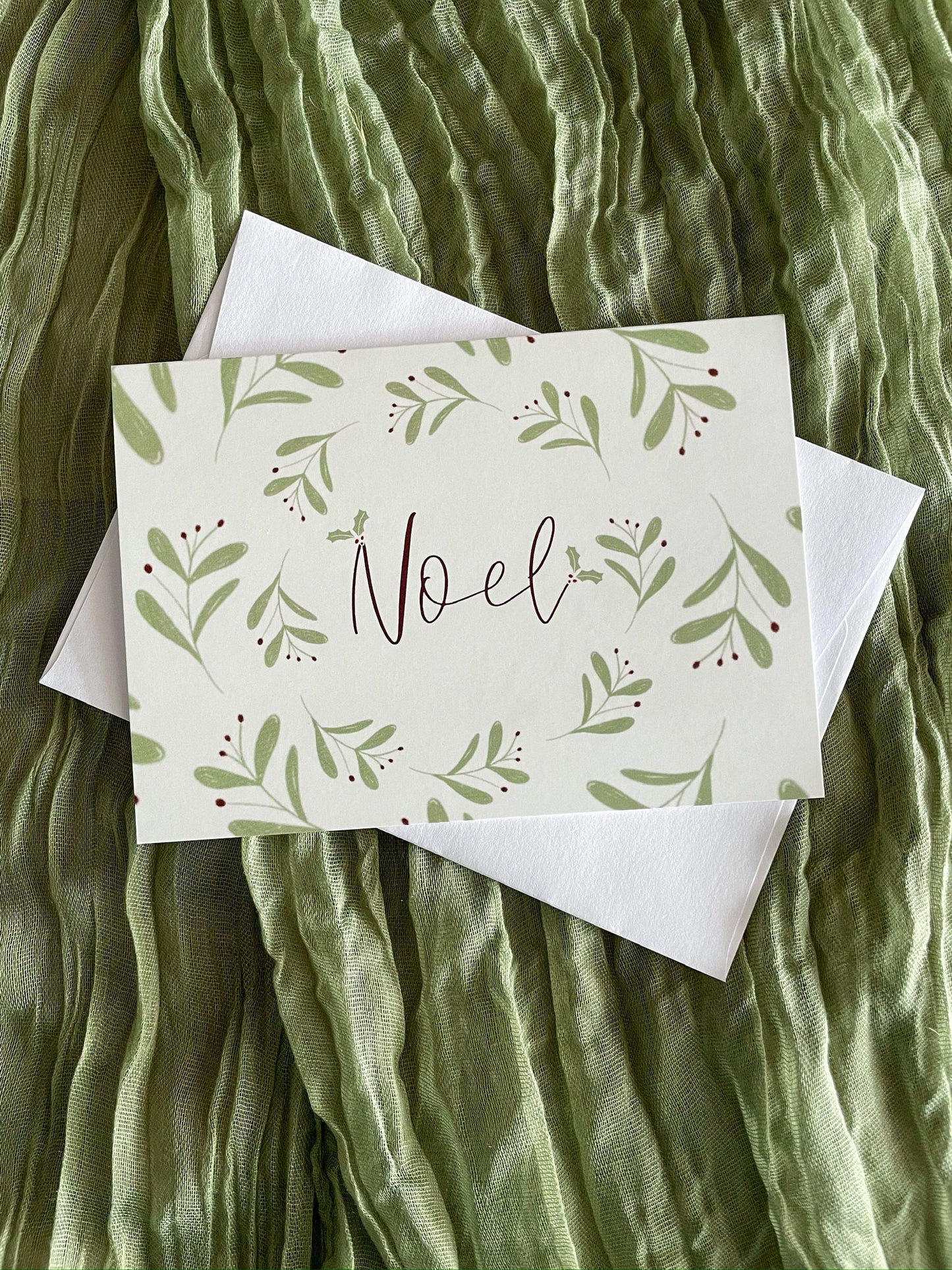 JOY WREATH NOEL WREATH CHRISTMAS CARD GREETING CARD