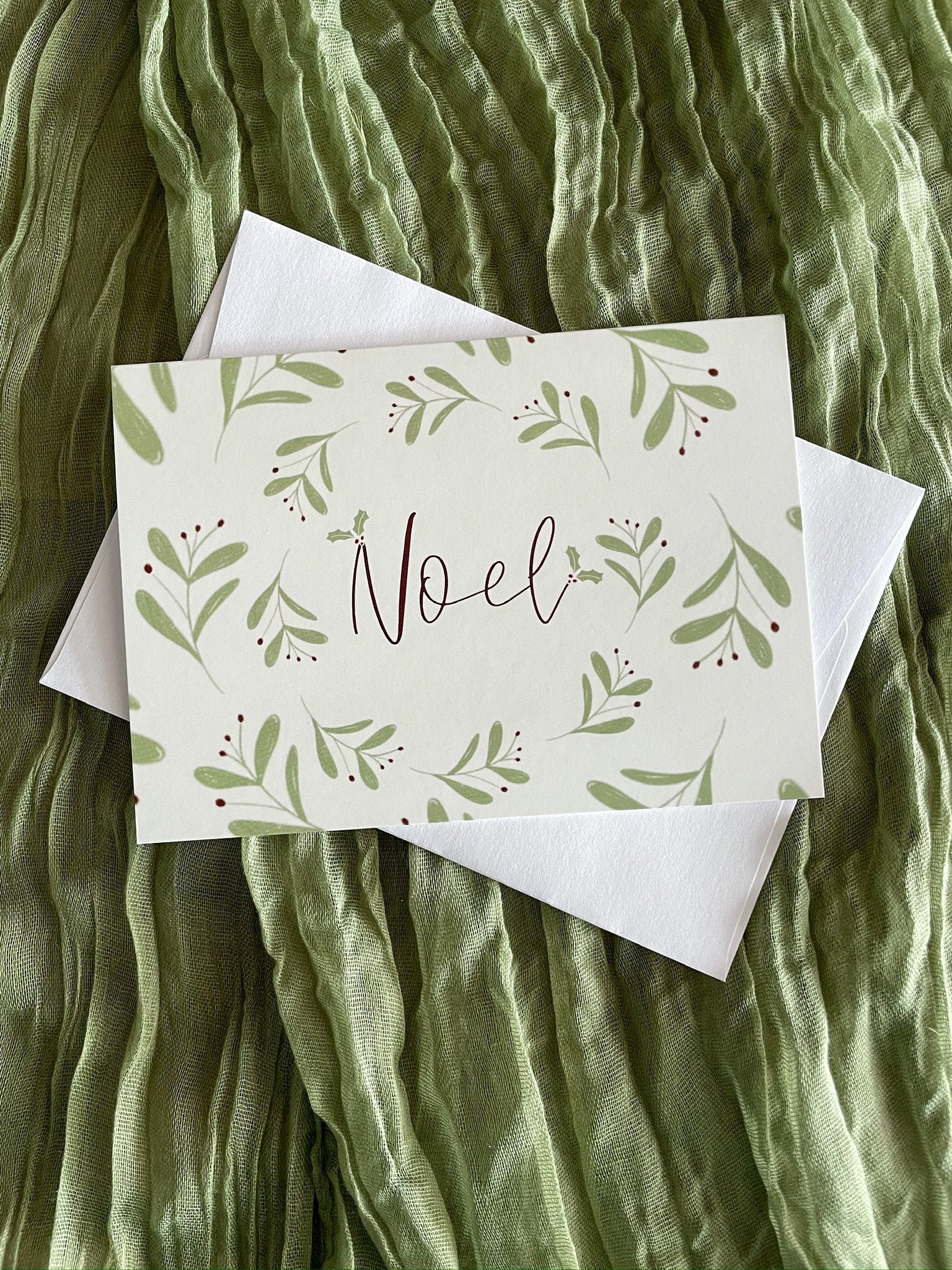 JOY WREATH NOEL WREATH CHRISTMAS CARD GREETING CARD