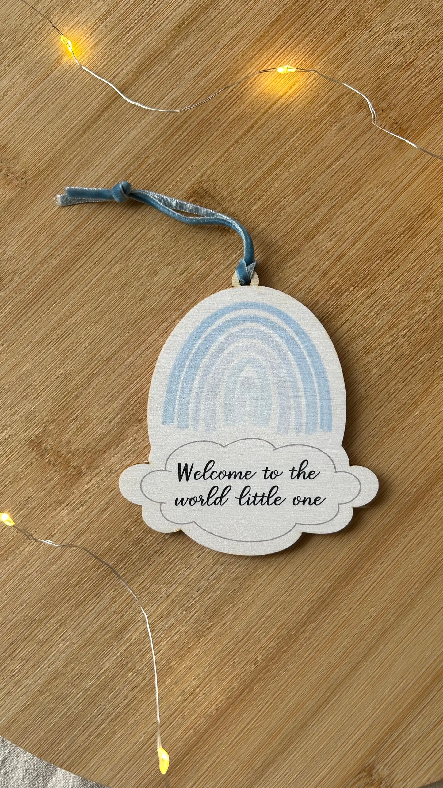 Welcome to the world BLUE Hanging Decoration (Rainbow)