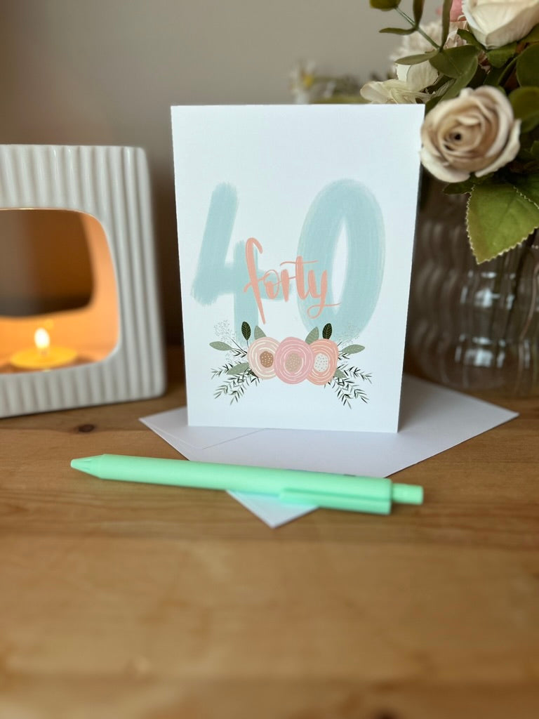 Floral Age Specific Birthday card