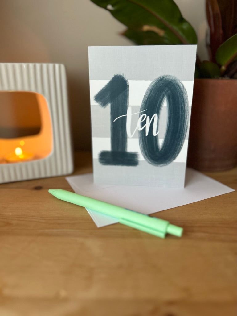 Striped Age Specific Birthday card