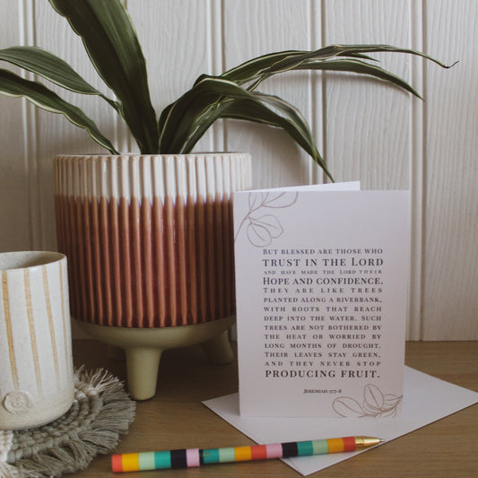 Bible verse card - Jeremiah 17v7-8