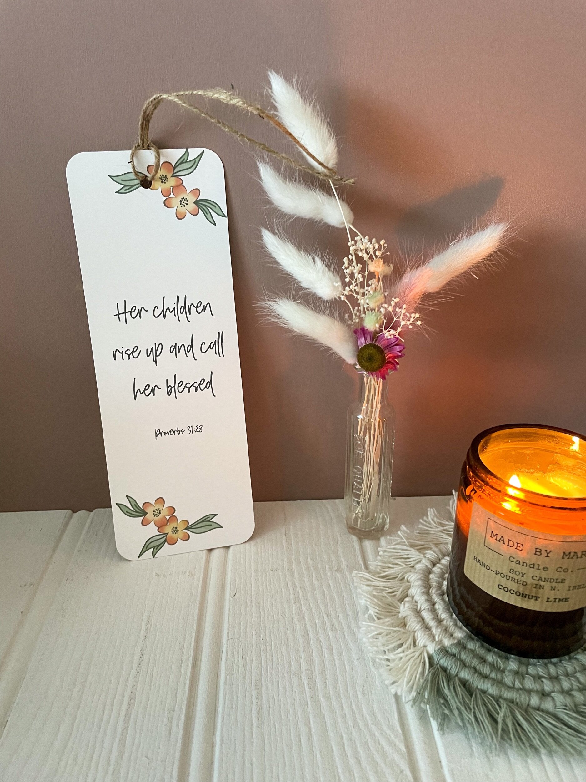 Proverbs 31v28 bible verse bookmark