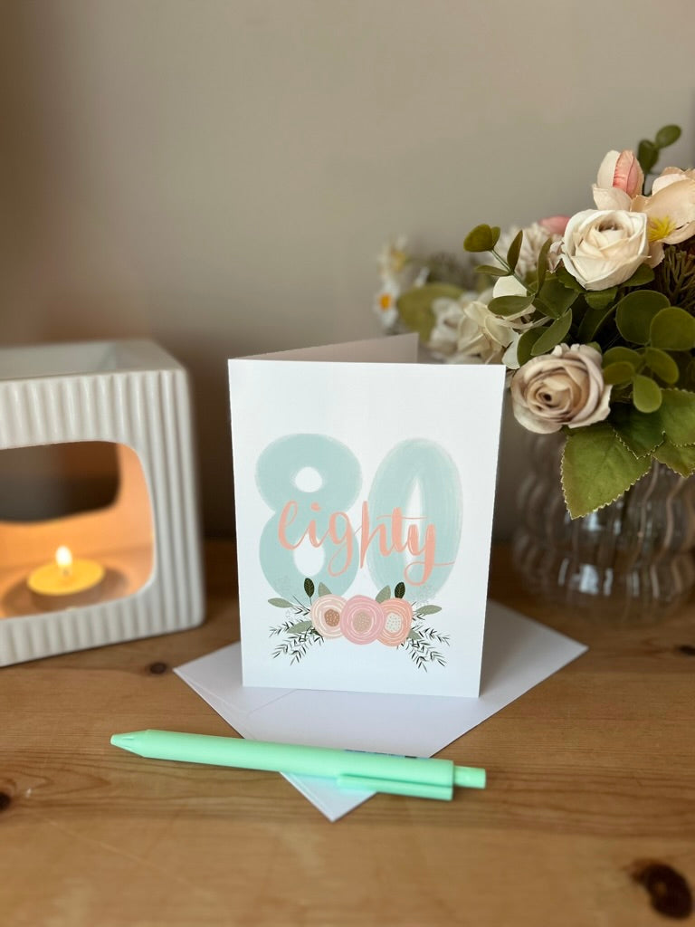 Floral Age Specific Birthday card