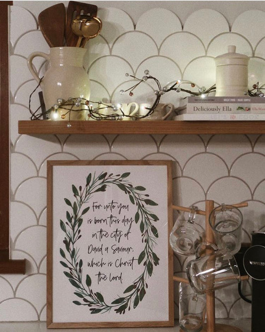 Luke 2:11 For unto you... - Christmas print