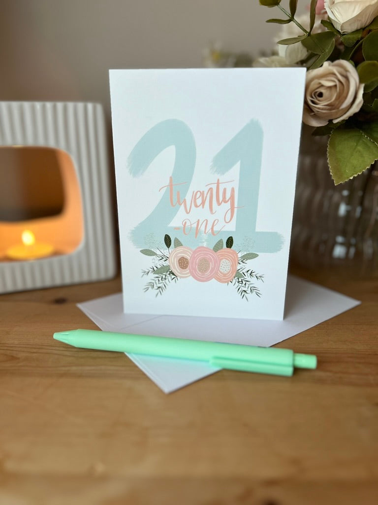 Floral Age Specific Birthday card