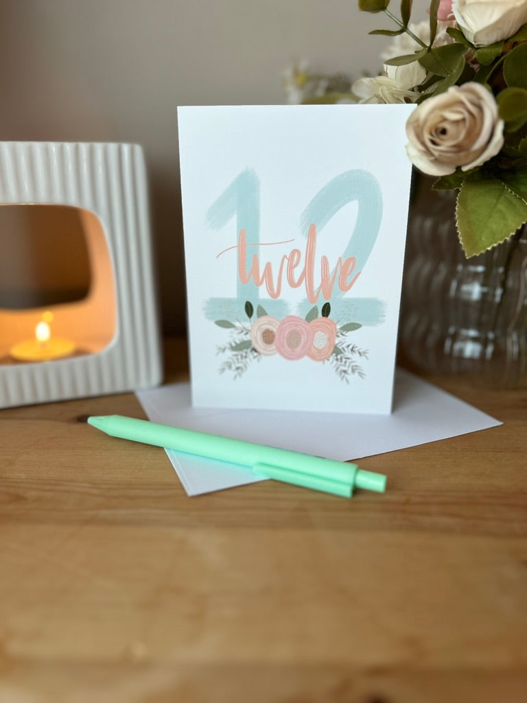 Floral Age Specific Birthday card