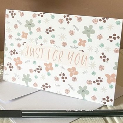 Liberty inspired floral just for you card