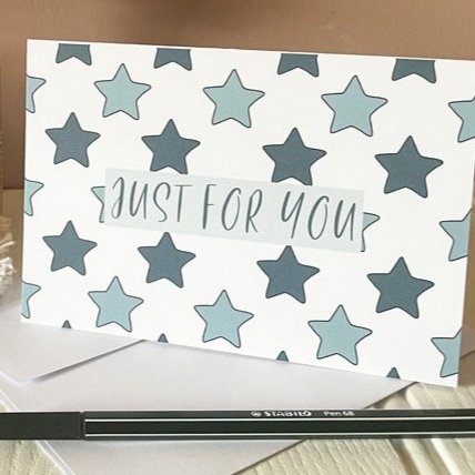 Blue star just for you card